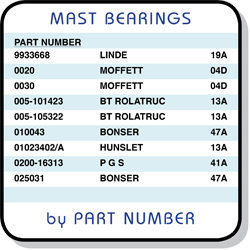 mast bearing part numbers